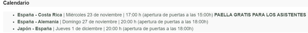 Calendario Partidos
